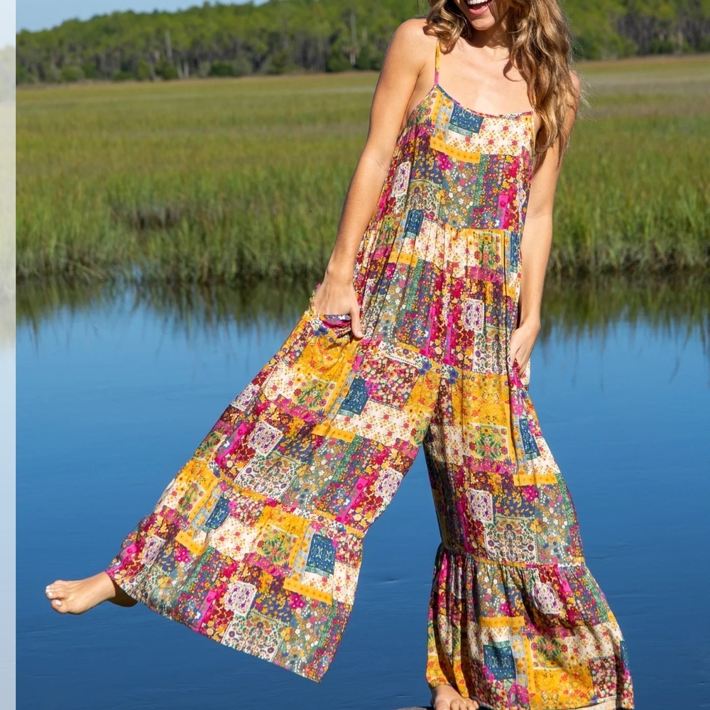 NATURAL LIFE Multicolor Patchwork Jumpsuit